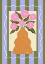 Picture of PINK FLOWERS IN WAVY VASE