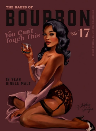 Picture of BABES OF BOURBON CANT TOUCH THIS. SEXY RETRO PIN UP GIRL WHISKEY ART