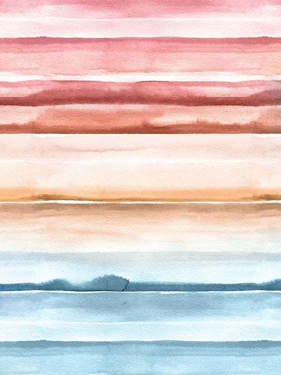 Picture of WATERCOLOR STRIPES SUMMER SUNSET II