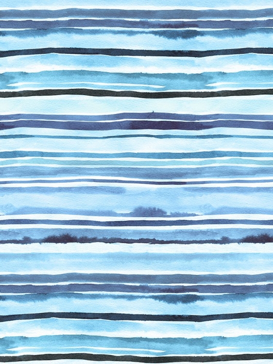 Picture of SUMMER WATERCOLOUR STRIPES BLUE SEA