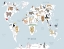 Picture of ILLUSTRATED MAP OF THE WORLD WITH CUTE ANIMALS