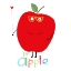 Picture of I LOVE APPLE! HAPPY APPLE HOLDING A LOVE HEART.