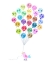 Picture of CUTE PINK BIRD WITH ALPHABET BALLOONS BY CARLA DALY