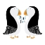 Picture of TWO PUFFINS WITH HAND DRAWN TEXT BY CARLA DALY