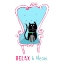 Picture of RELAX AND MEOW! FUNNY BLACK CAT SITTING ON A ARMCHAIR