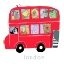 Picture of RED LONDON BUS WITH JUNGLE ANIMALS BY CARLA DALY