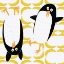 Picture of FUNNY PENGUINS WITH BANANA PATTERN BACKGROUND BY CARLA DALY