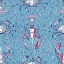 Picture of LOBSTER AND CRAB COASTAL NOSTALGIA SUMMER BLUE PATTERN