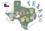 Picture of TEXAS STATE MAP BY ILLUSTRATED BY ARTIST CARLA DALY