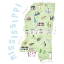 Picture of ILLUSTRATED MAP OF THE STATE OF MISSISSIPPI BY CARLA DALY