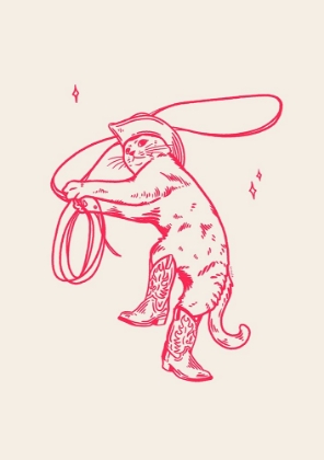 Picture of COWBOY CAT IN PINK