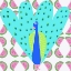 Picture of ELECTRIC PEACOCK WITH WATERMELON PATTERN BY ARTIST CARLA DALY