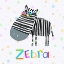 Picture of FUNNY ZEBRA WEARING GLASSES BY ILLUSTRATOR CARLA DALY