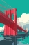 Picture of BROOKLYN BRIDGE NYC RED