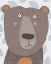 Picture of CUTE BROWN BEAR WITH GREY LEAF PATTERN BY ARTIST CARLA
