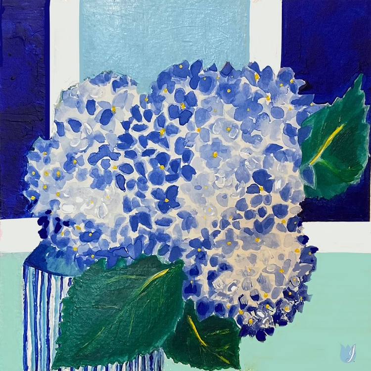 Picture of HYDRANGEAS BY THE COTTAGE WINDOW