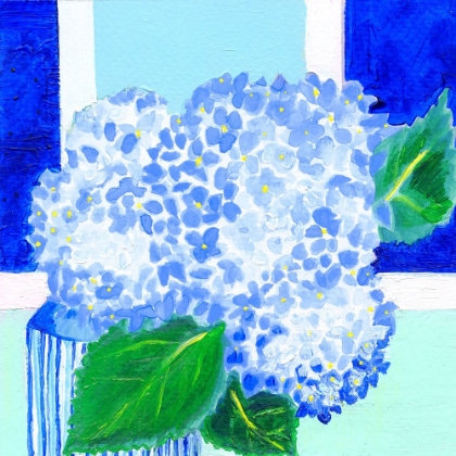 Picture of HYDRANGEAS BY COTTAGE WINDOW V2
