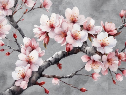 Picture of BLOSSOMS ON GREY 1