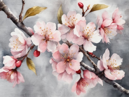 Picture of BLOSSOMS ON GREY 2