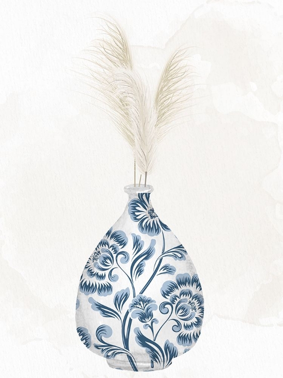 Picture of PATTERNED VASE IN BLUE 1
