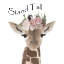 Picture of FLORAL GIRAFFE STAND TALL