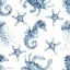Picture of BLUE SEAHORSE STARFISH PATTERN