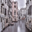 Picture of NARROW CANAL THROUGH OLD BUILDINGS - VENICE - ITALY
