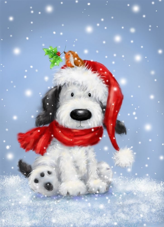 Picture of DOG WITH ROBIN
