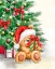 Picture of BEAR IN FRONT OF CHRISTMAS TREE