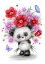Picture of PANDA WITH FLOWERS
