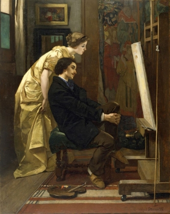 Picture of THE PAINTER AND HIS MODEL 1855