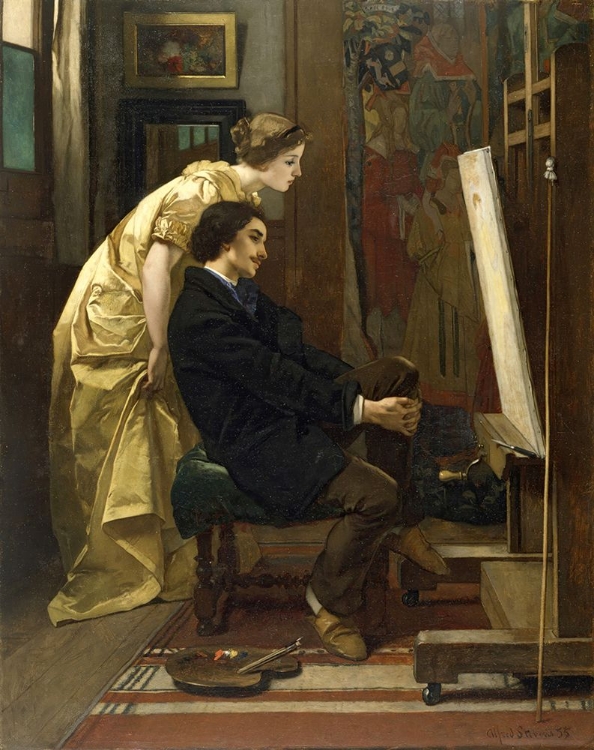 Picture of THE PAINTER AND HIS MODEL 1855