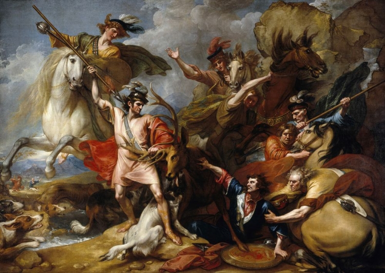 Picture of ALEXANDER III OF SCOTLAND RESCUED FROM THE FURY OF A STAG