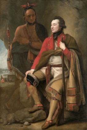 Picture of COLONEL GUY JOHNSON AND KARONGHYONTYE CAPTAIN DAVID HILL 1776