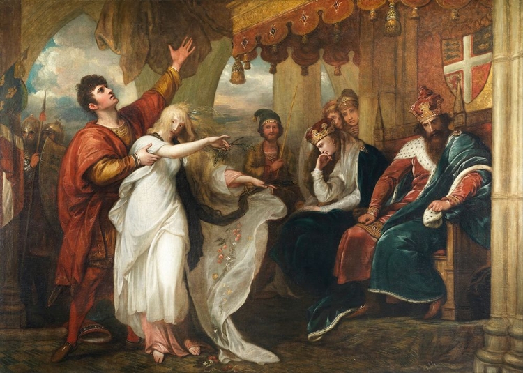 Picture of HAMLET ACT IV SCENE V OPHELIA BEFORE THE KING AND QUEEN 1792