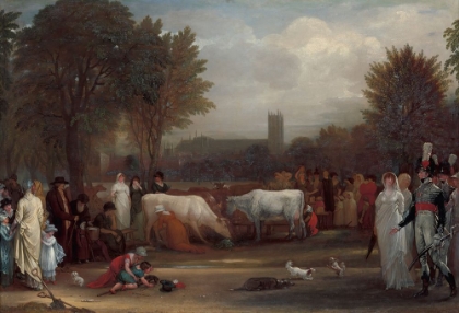 Picture of MILKMAIDS IN ST. JAMESS PARK, WESTMINSTER ABBEY BEYOND 1801