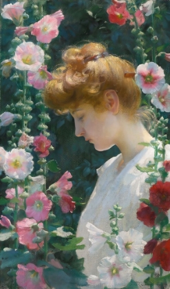 Picture of HOLLYHOCKS AND SUNLIGHT 1902