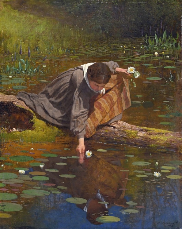 Picture of GATHERING LILIES 1865