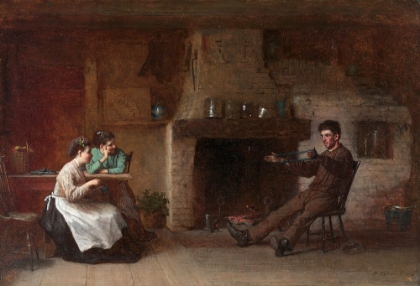 Picture of WINDING YARN INTERIOR OF A NANTUCKET KITCHEN 1872