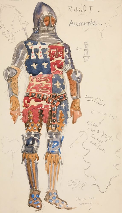 Picture of AUMERLE (ARMED), COSTUME SKETCH FOR HENRY IRVINGS 1898 PLANNED PRODUCTION OF RICHARD II