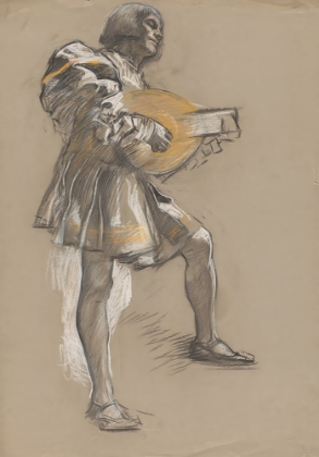 Picture of FIGURE WITH MANDOLIN IN MEDIAEVAL COSTUME