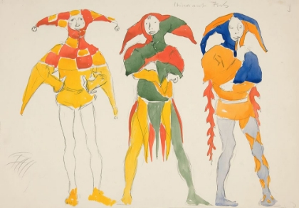 Picture of ITINERANT FOOLS, COSTUME SKETCH FOR HENRY IRVINGS 1898 PLANNED PRODUCTION OF RICHARD II
