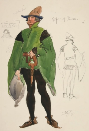 Picture of KEEPER OF PRISON, COSTUME SKETCH FOR HENRY IRVINGS 1898 PLANNED PRODUCTION OF RICHARD II