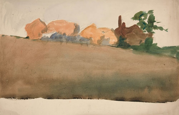 Picture of LANDSCAPE WITH HOUSES IN DISTANCE