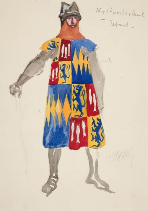 Picture of NORTHUMBERLAND TABARD, COSTUME SKETCH FOR HENRY IRVINGS PLANNED PRODUCTION OF KING RICHARD II