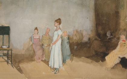 Picture of SKETCH OF A WOMAN IN AN INTERIOR
