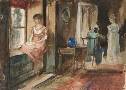 Picture of SKETCH OF FIGURES IN AN INTERIOR