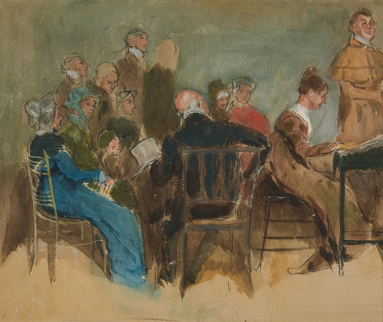 Picture of SKETCH OF WOMEN IN AN INTERIOR – UNIDENTIFIED ILLUSTRATION
