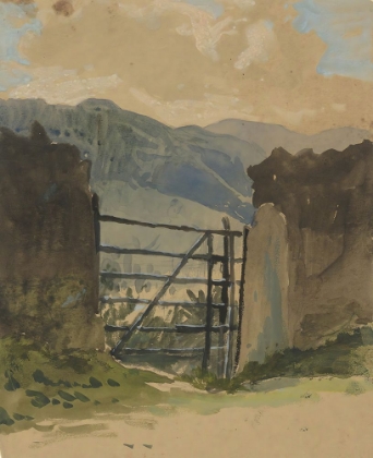 Picture of STONE WALL AND GATE, SKETCH