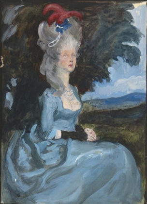 Picture of STUDY FOR AUNT PEDIGREE, FROM OLIVER GOLDSMITHS SHE STOOPS TO CONQUER